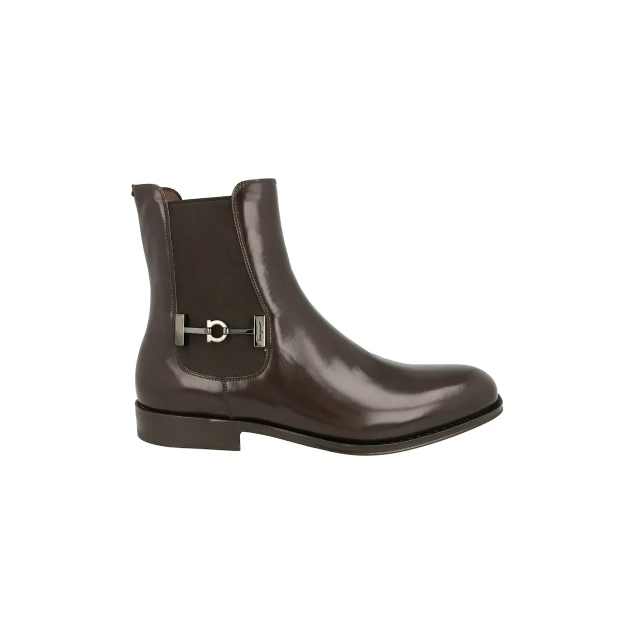 Ferragamo Isidoro Chelsea Boots Dark Brown (Wide Width) (020921-757478-2E)