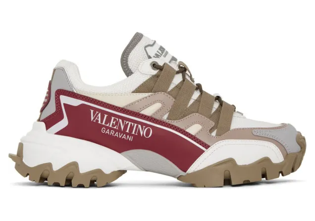 Valentino White and Pink Valentino Garavani Climbers Sneakers (TW2S0U78DRZ)