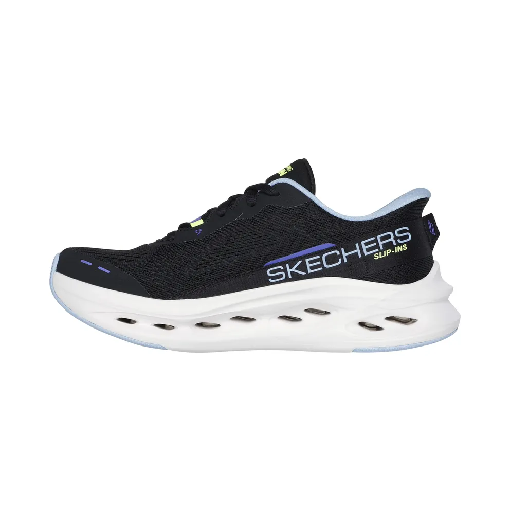 Skechers Slip-ins: Max Cushioning Glide-Step – Black / Blue – “Black” (129400 BKBL)