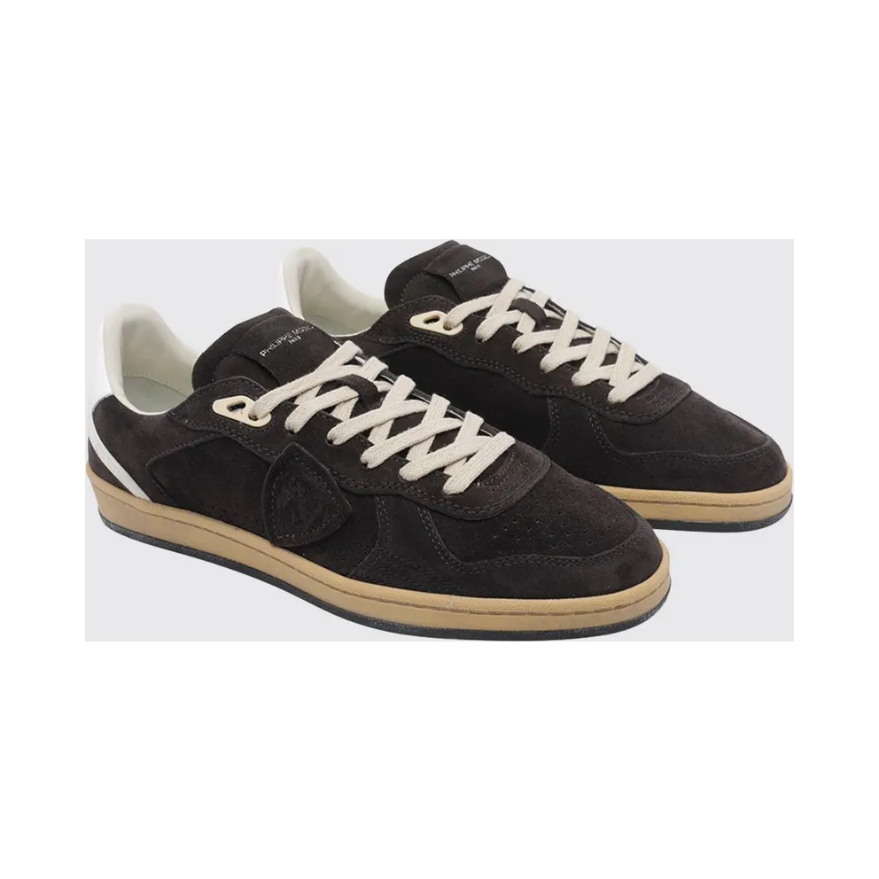 Philippe Model Pgal Suede Calfskin Low-Top with Perforated Toe Brown (PGLUD004)
