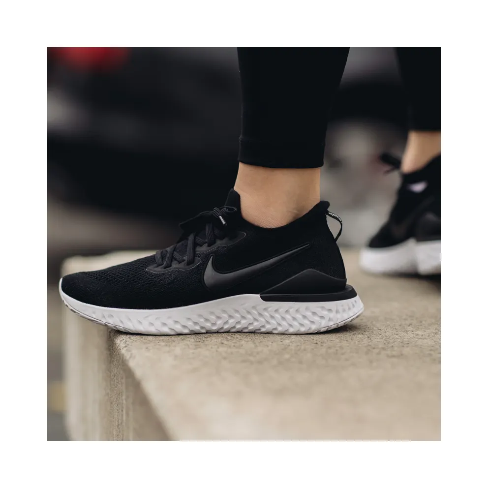 Nike Epic React Flyknit 2 Black White Black/Black-Gunsmoke (BQ8928-002)