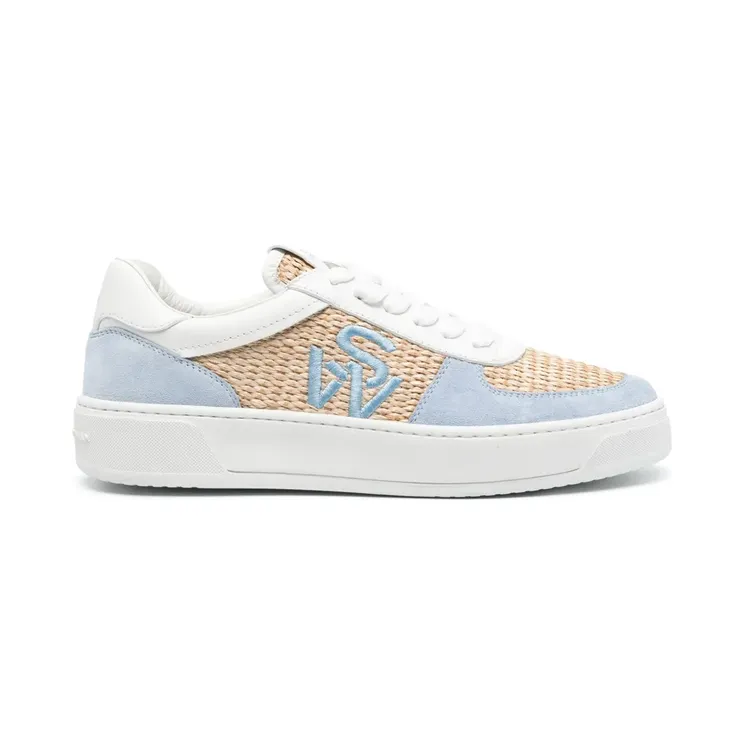 Stuart Weitzman Courtside mit Raffiabast “Blue” (SI011SFL)