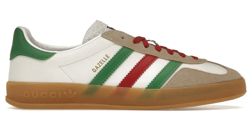 adidas x Gucci Gazelle White Green Red (726487 AAA43 9547)