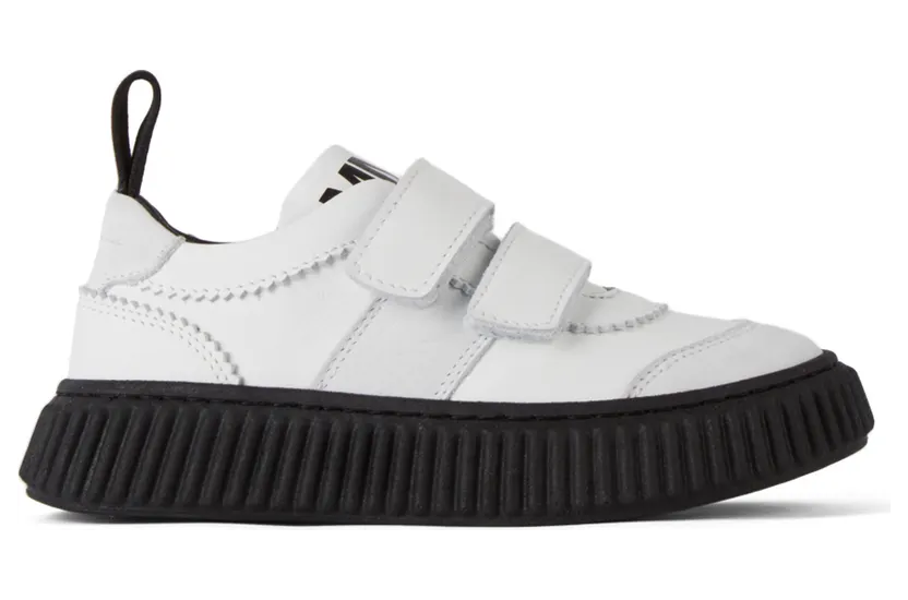 MM6 Maison Margiela Kids White Velcro Low Sneakers (68976)