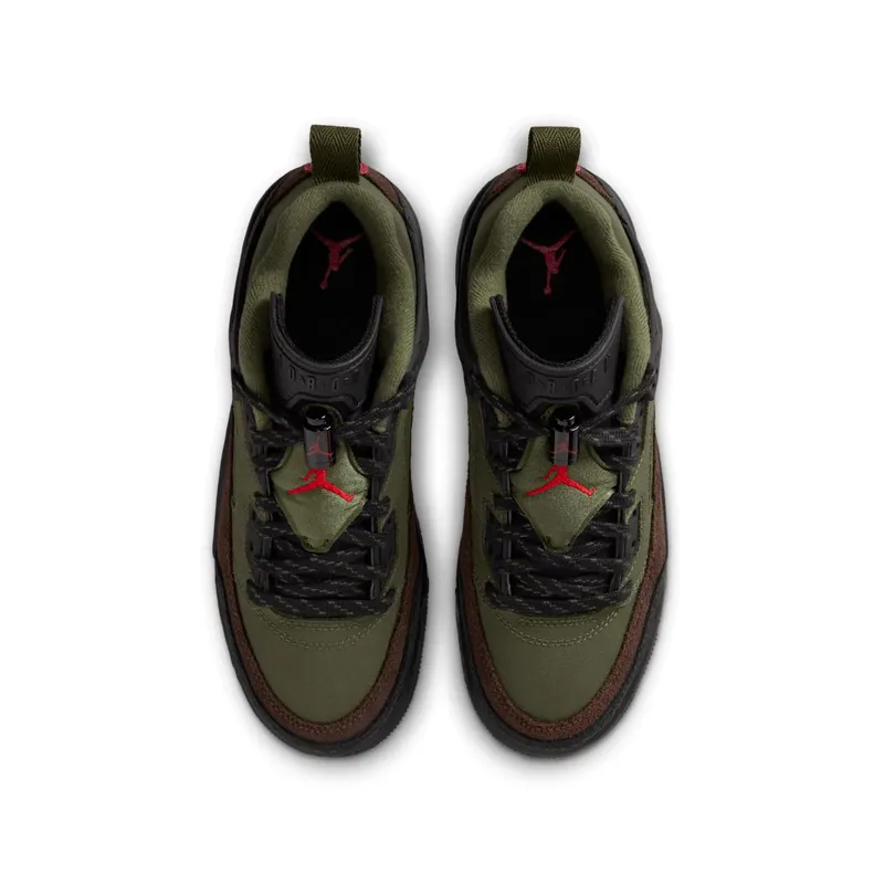Jordan Spizike Low GS “Medium Olive / Black / Baroque Brown / University Red” (IH2359-200)