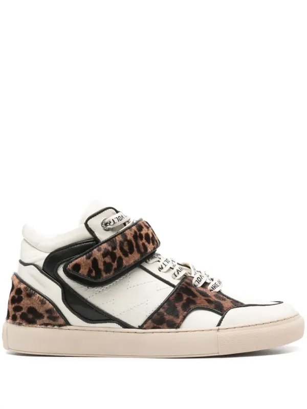 Zadig&Voltaire Flash sneakers met luipaardprint – Beige (SWSN00469)