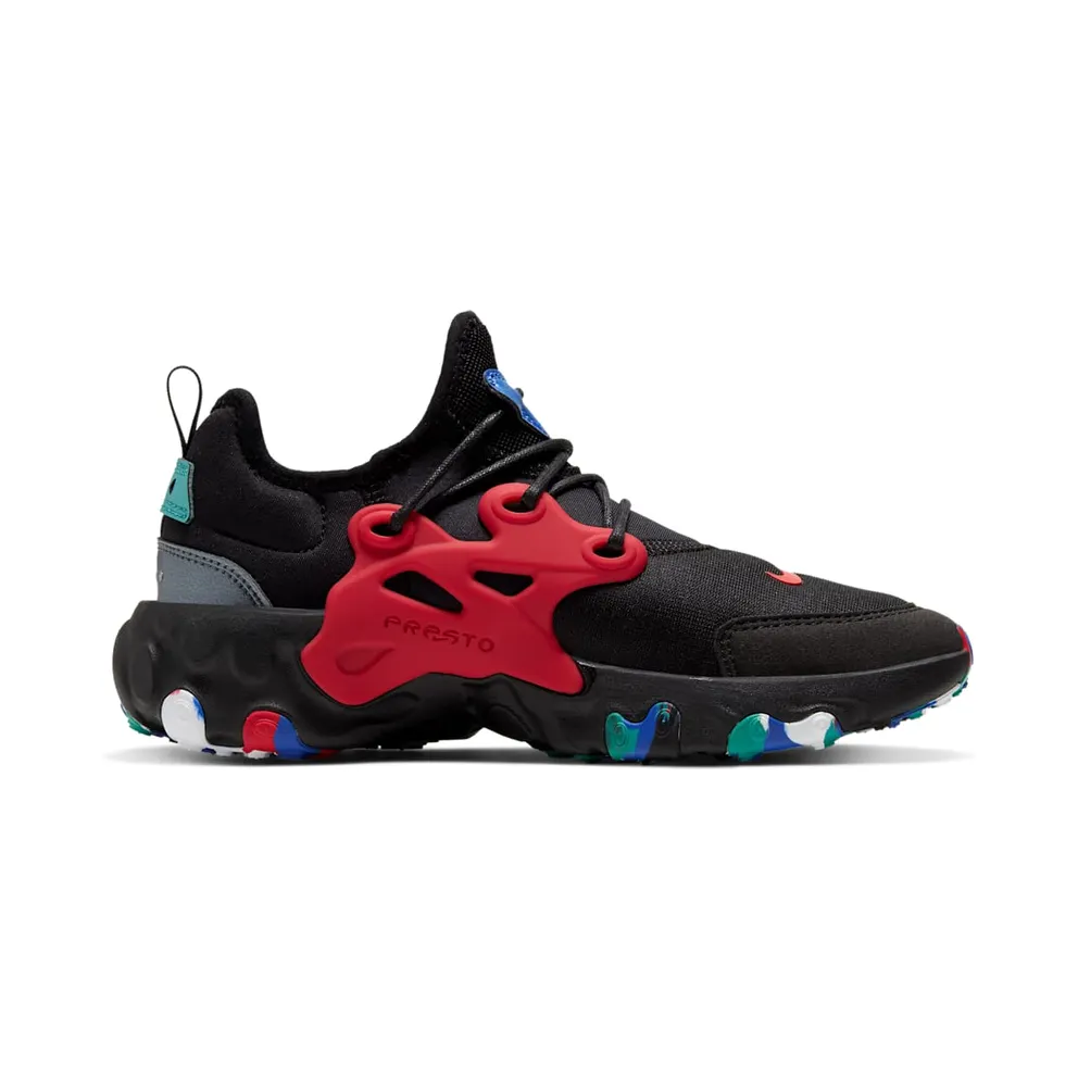 Nike React Presto Black Red Multicolor (GS) Black/University Red-Multi (CD8138-001)