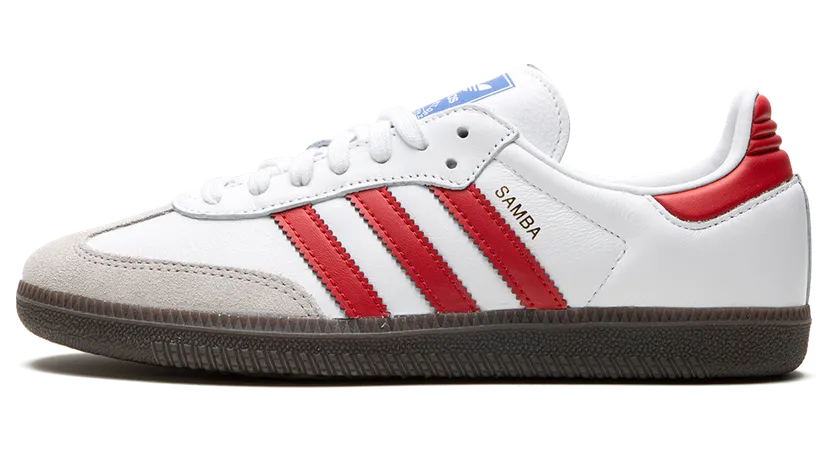 adidas Samba OG “White Scarlet”: fris wit met een rode knipoog