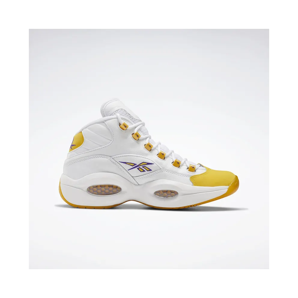 Reebok Question Mid Shoes White / Yellow Thread / Ultra Violet (FX4278)