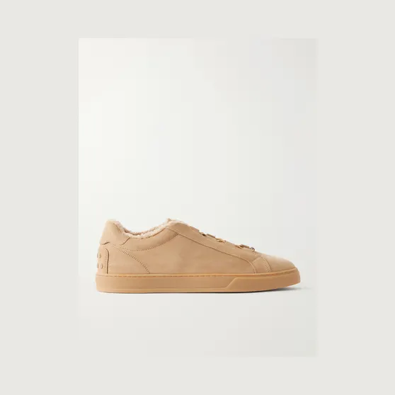 Tod’s Cassetta 04L Shearling-Lined Suede Sneakers Camel (XXM04L0JF41RE0)