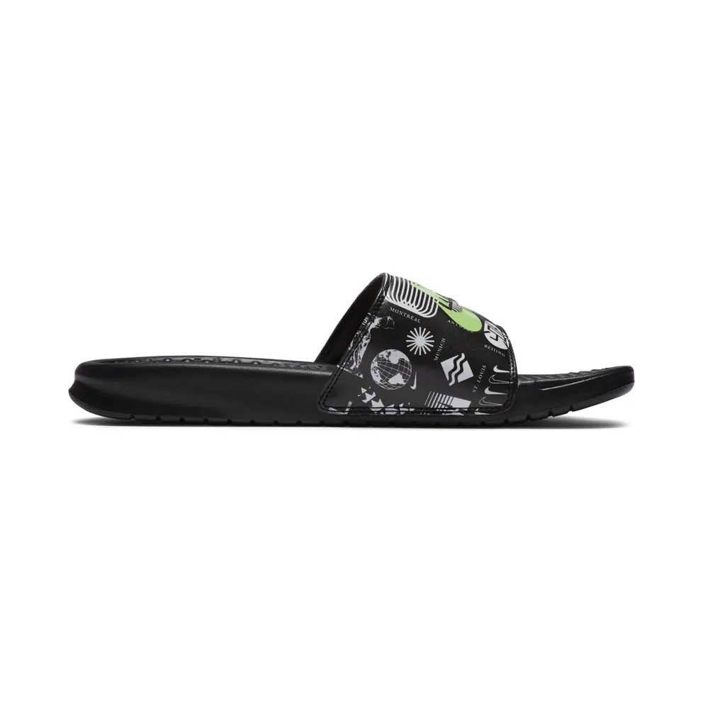 Nike Benassi Jdi Slide “Black / White / Green Strike” (631261-042)