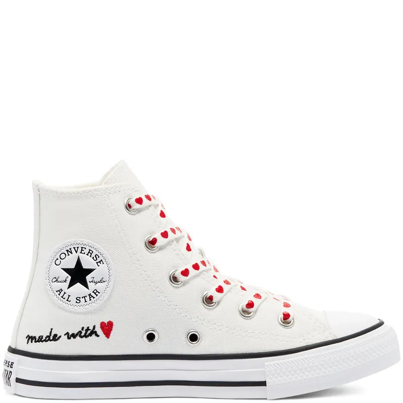 Converse Valentine’s Day Chuck Taylor All Star High Top Vintage White/university Red (671125C)