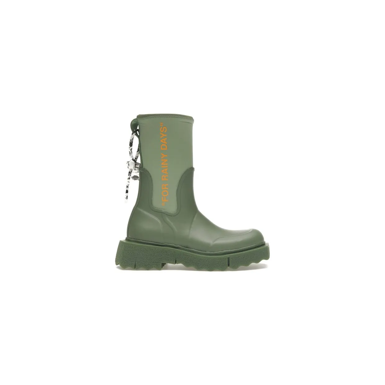 OFF-WHITE Zip-tie Rain Boots Green (OWIA265F21MAT0015720)