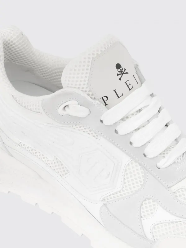 Philipp plein Leather and Mesh Sneakers White (SAFSMSC4074PLE022N0101) (3)