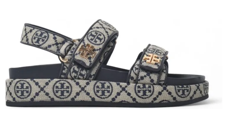 Tory Burch T Monogram Kira Sandals Navy (155154-430)