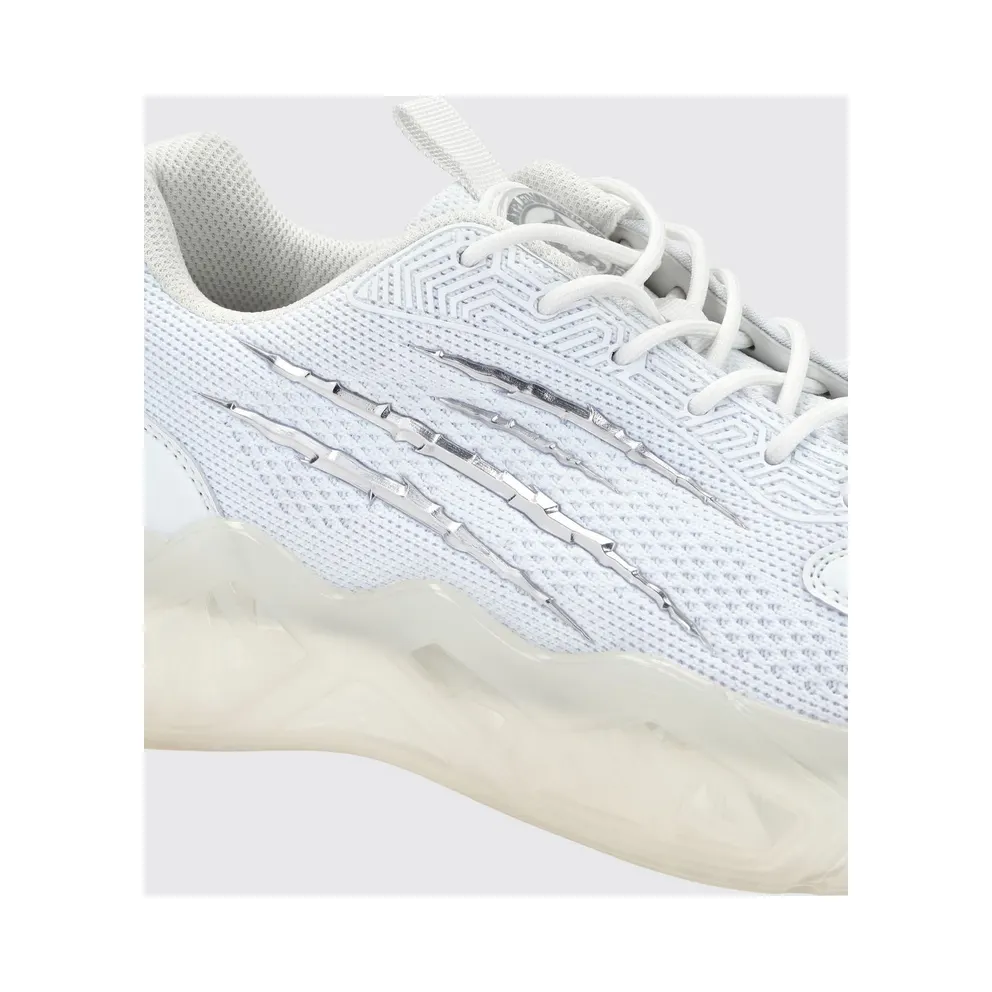 Plein Sport Lace-Up Low-Top in Technical Mesh with Rear Logo White (FABSUSC0338STE003N01)