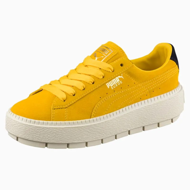 Puma Suede Platform Trace Bold Womens “Lemon / Evening Blue” (367066-03)