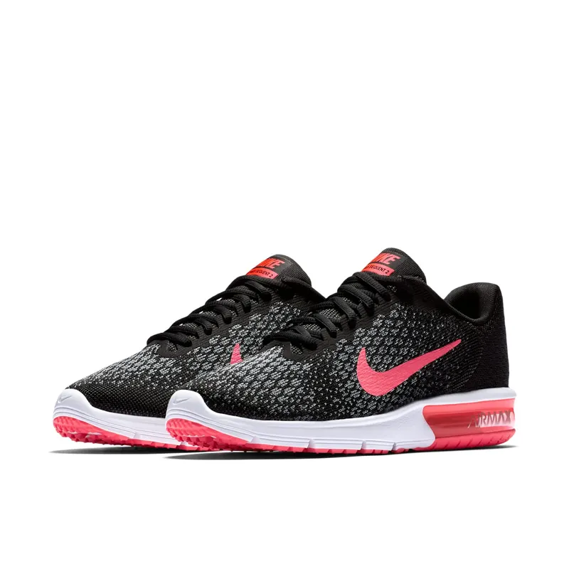 Nike Air Max Sequent 2 Black Vivid Pink (W) Black/Vivid Pink-Wolf Grey-White (852465-006)