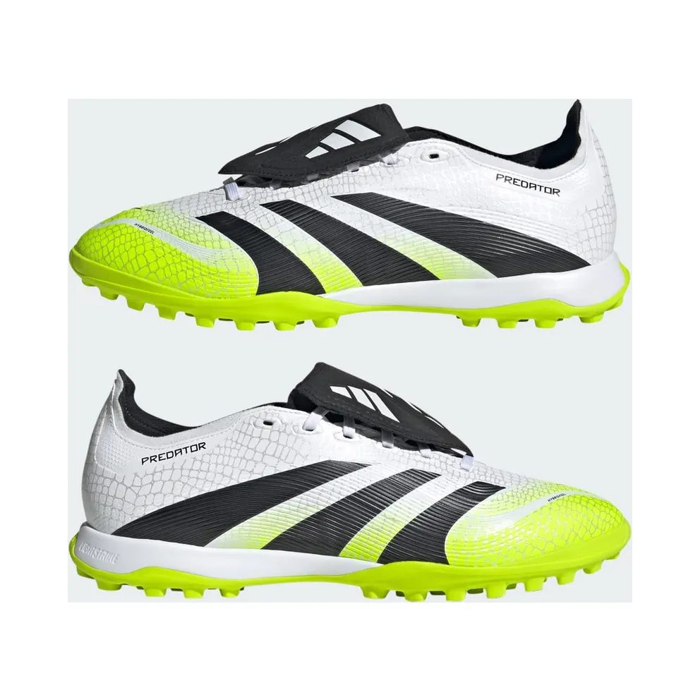adidas Predator League Fold-Over Tongue TF Cloud White Core Black Lucid Lemon (JQ1072)