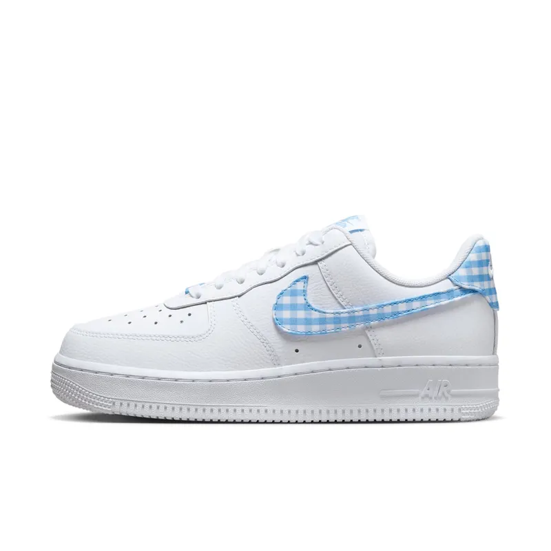 Nike Air Force 1 Low ’07 Essential White University Blue Gingham (DZ2784-100)