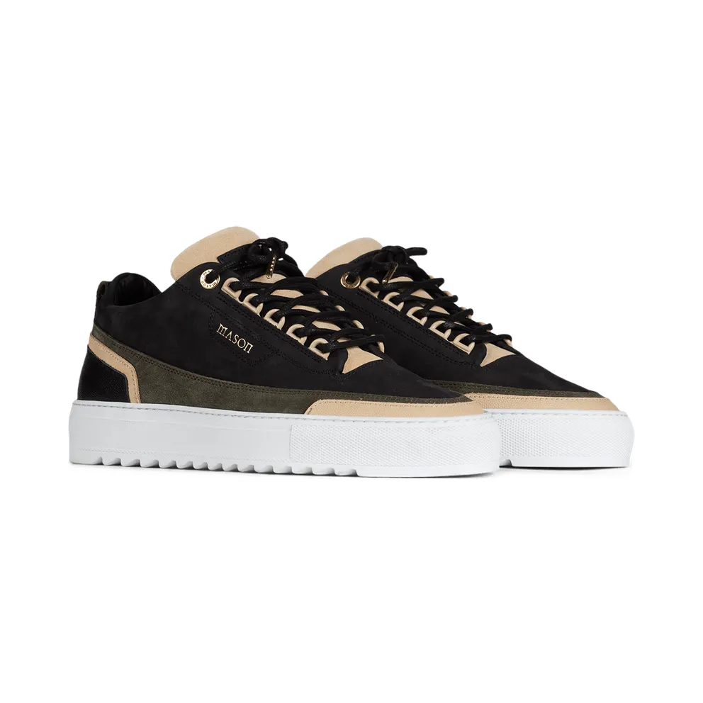 Mason Garments Firenze Nubuck/Leather – Black/Creme/Forest Schwarz (FW20-2D)