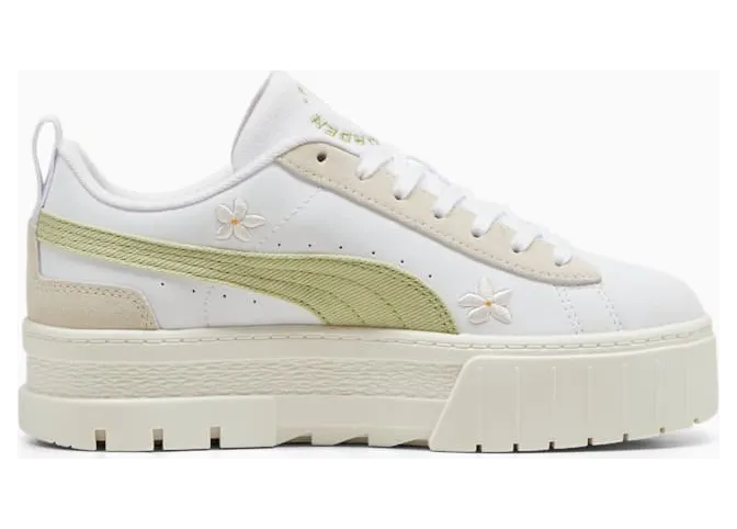 Puma Mayze Floral Embroidery White Pistachio Green (399674-01)