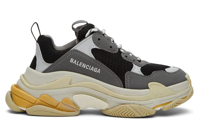 Balenciaga Grey and Black Triple S Sneakers (536737-W09OM-1258)