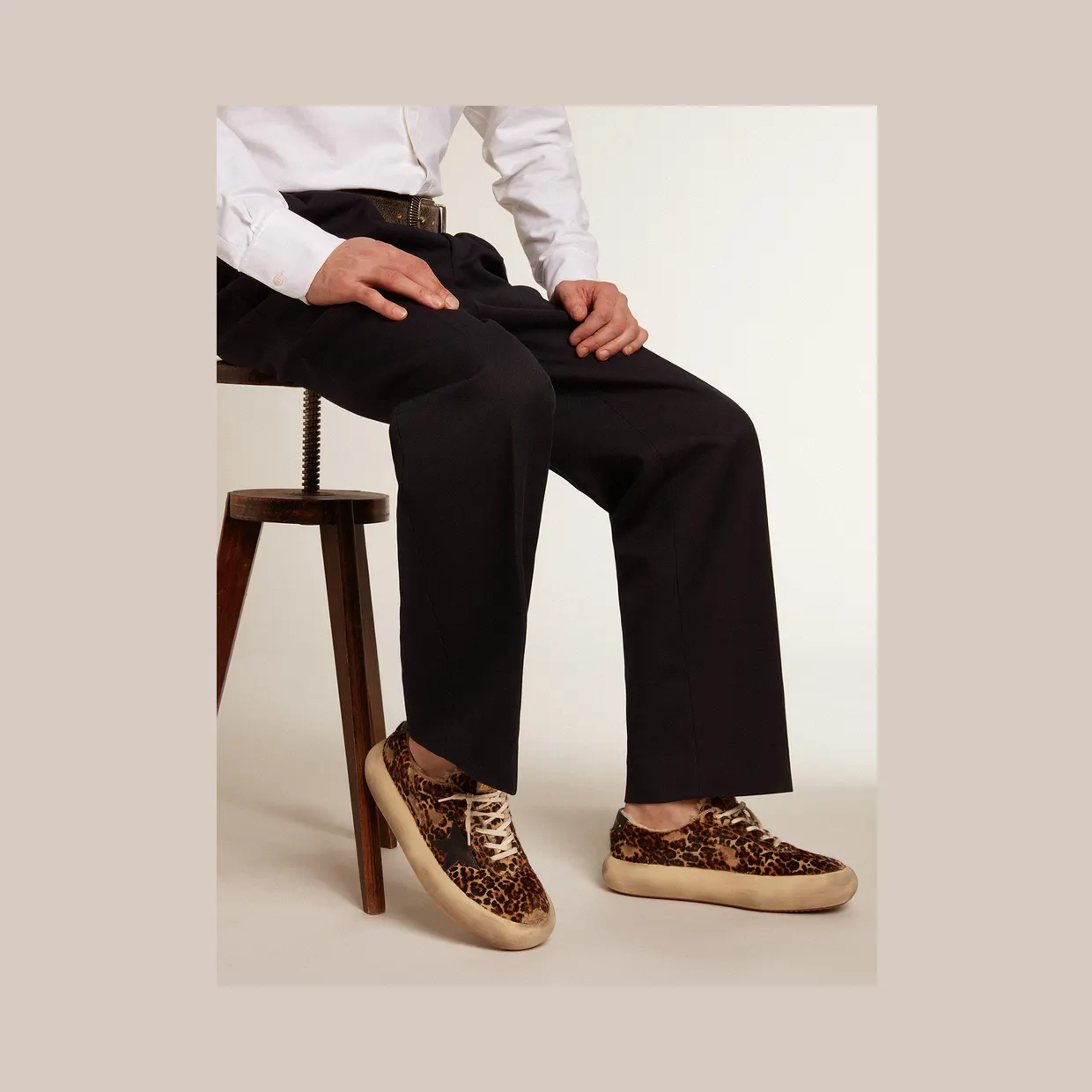 Golden Goose Space-Star In Animal Print Pony Skin And Shearling Lining (GMF00346.F002996.81472) (3)