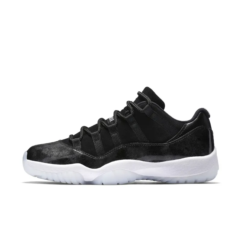 Jordan 11 Retro Low Barons Black/Metallic Silver-White (528895-010)