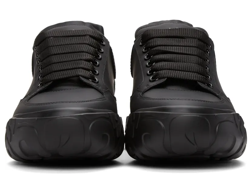 Alexander McQueen Black Court Trainer Sneakers (634619WIA98) (2)