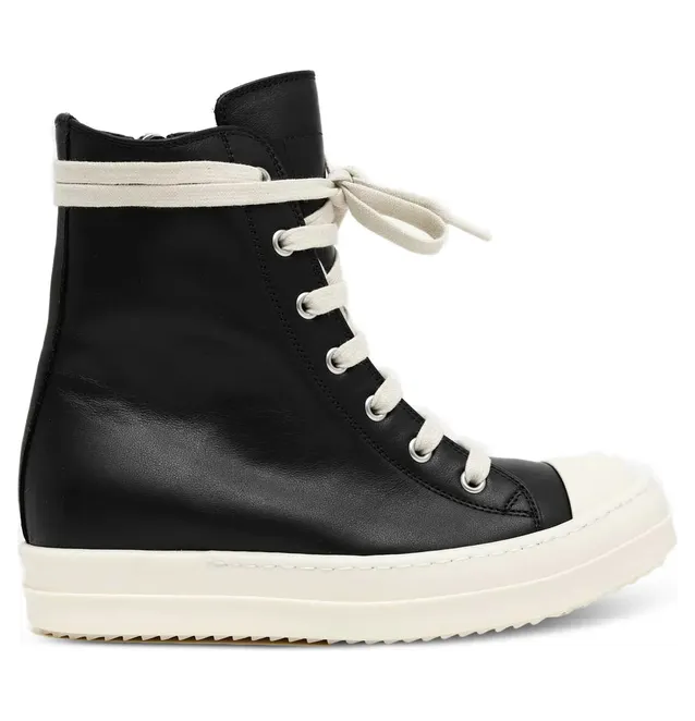 Rick Owens Tower Leather High-top “Black/White” (RP02F5890 LCO 911)