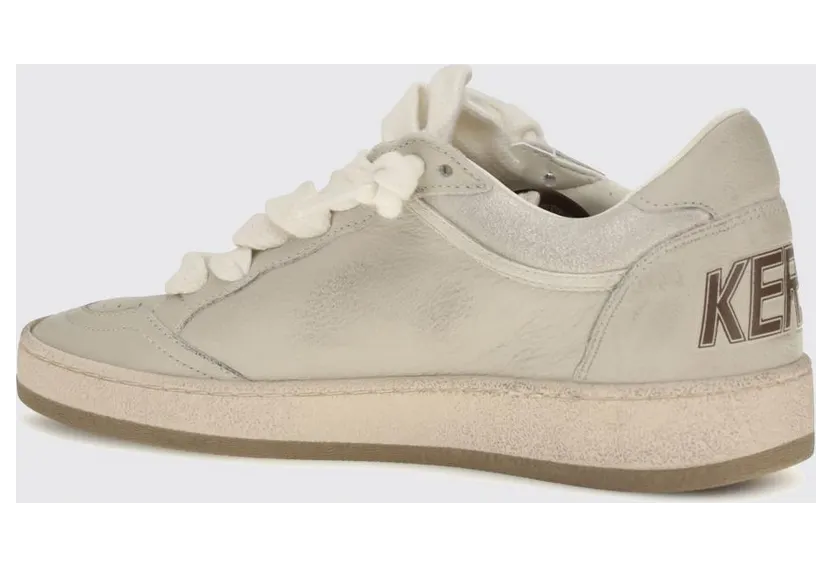 Golden goose Ball Star Distressed Laminated Leather Sneakers with Contrast Logo Cream (GWF00771F00870112522) (2)
