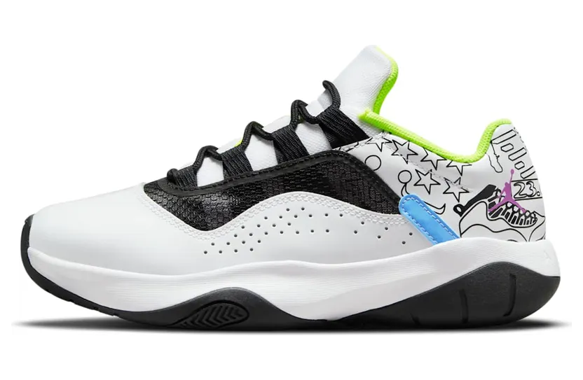 Jordan 11 CMFT Low “White / Volt / Hyper Violet / Black” (DM3397-100)