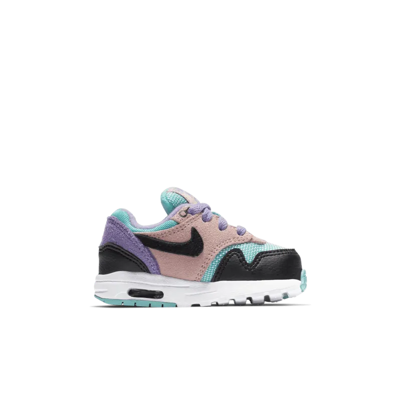 Nike Air Max 1 Have a Day (TD) Black/White-Space Purple-Bleached Coral-Hyper Jade (BQ7214-001)