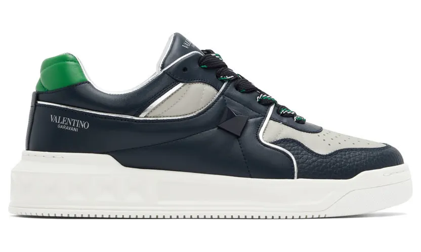 Valentino Garavani Navy & Gray One Stud Sneakers (1Y2S0E71QEE)