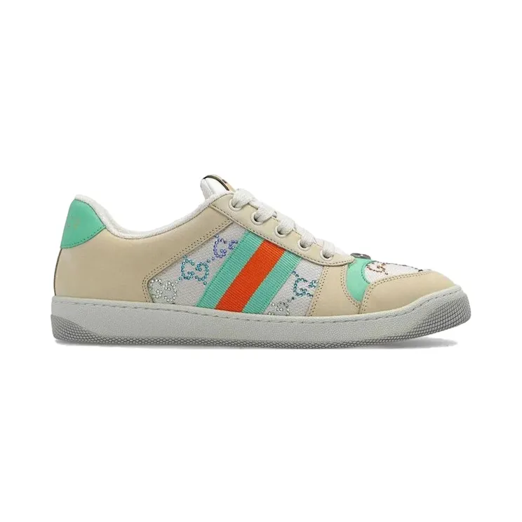 Gucci Screener GG Crystals Beige Green Orange (732193 FABH2 9178)
