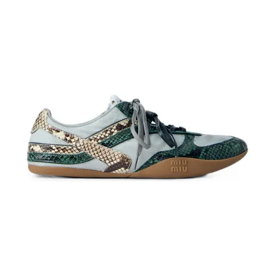 Miu Miu Miu met slangenleer-print “Green” (5E428E3ZL4F04UJ)