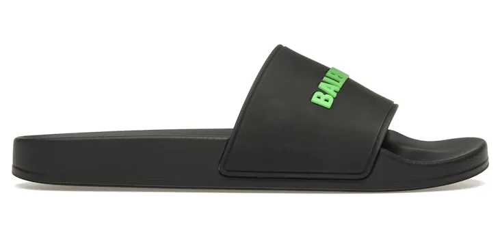 Balenciaga Pool Slide Black Fluo Green (W) (565547W1S811030)