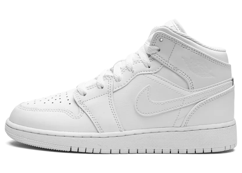 Air Jordan 1 Mid GS “Triple White 2023” (554725-136)