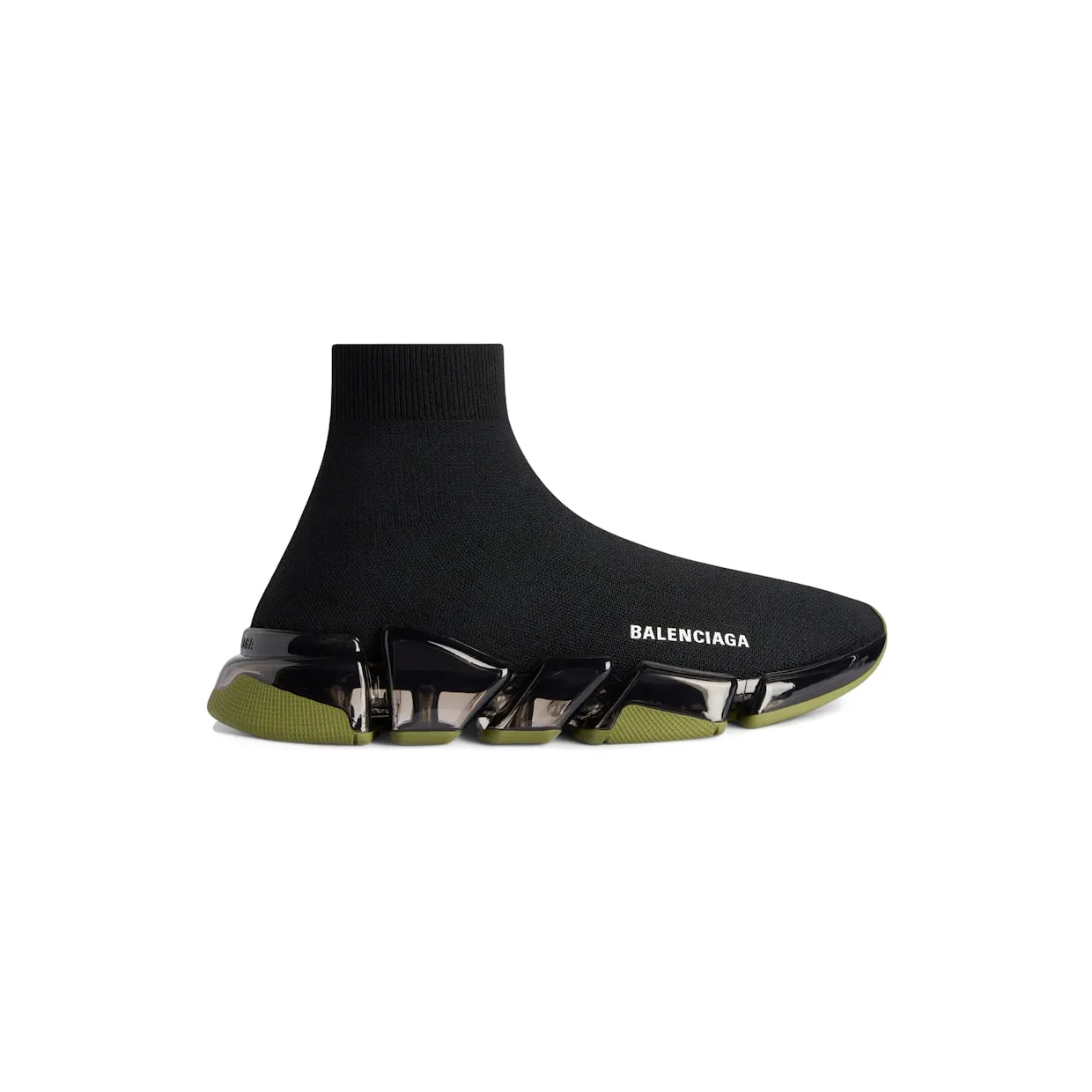 Balenciaga Speed 2.0 Clear Sole Black Khaki (617239 W2DC4 1033)
