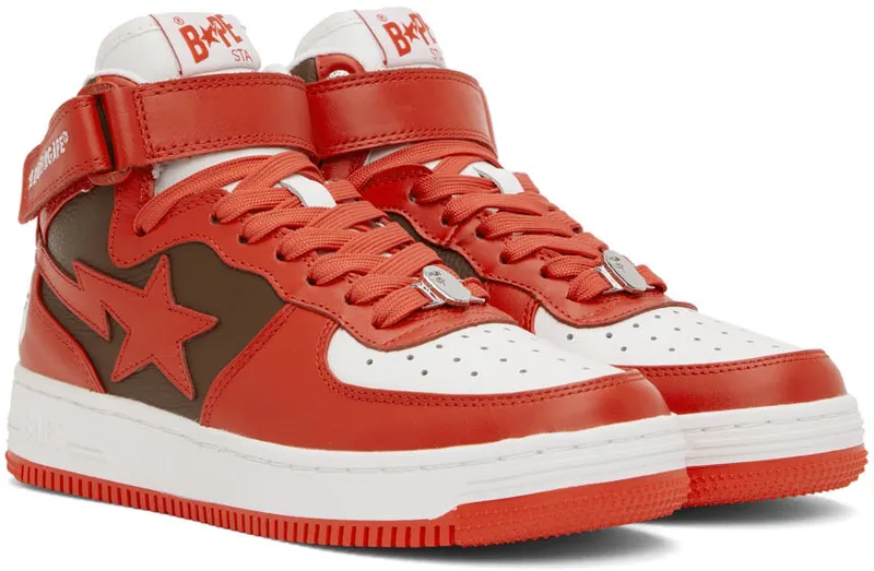 BAPE Red Sta #2 M1 Mid Sneakers (001FWI201010I)