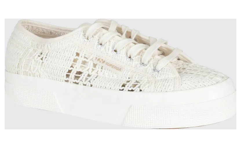 SUPERGA 2740 Platform Crochet Cotton Sneakers Cream (S61448WA0N)
