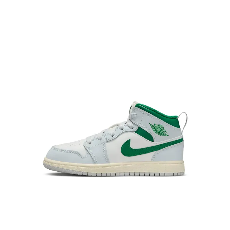 Jordan 1 Mid Summit White Pure Platinum Sail Pine Green (DQ8424-142)