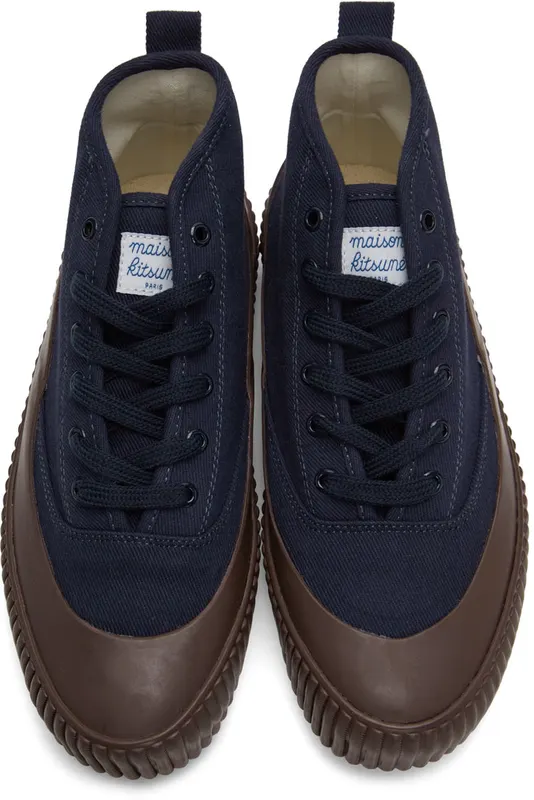 Maison Kitsuné Navy Bold Sole Sneakers (HU04736WW0042)