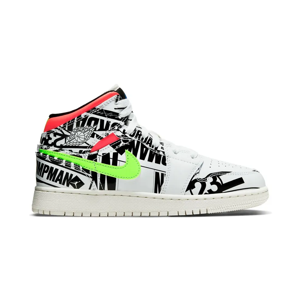 Jordan 1 Mid All Over Logos (GS)