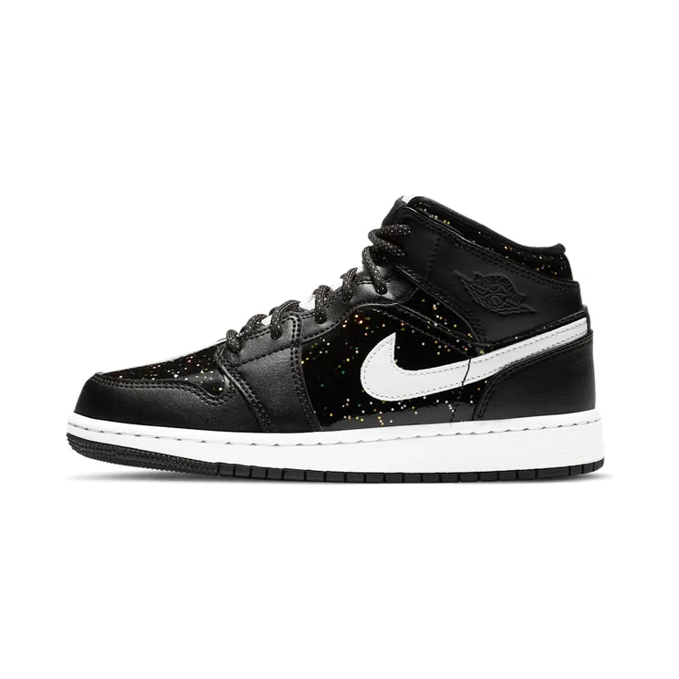 Air Jordan 1 Mid SE GS Black Glitter “Black / White” (AV5174-001)