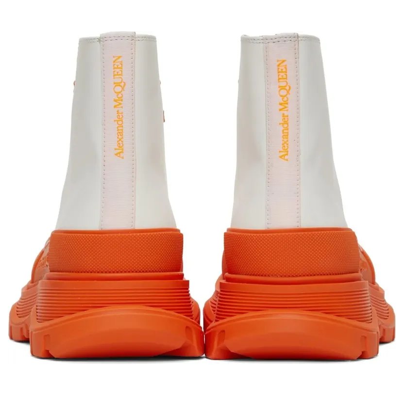 Alexander McQueen SSENSE Exclusive White & Orange Tread Slick High Sneakers (627206WHYK3) (4)