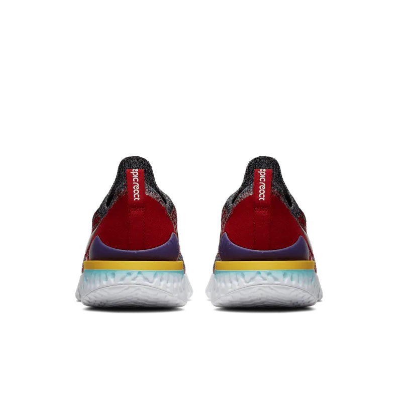 Nike Epic React Flyknit 2 Black Hyper Jade University Red Black/Black-Hyper Jade-University Red-Hyper Grape-Amarillo (BQ8928-007)
