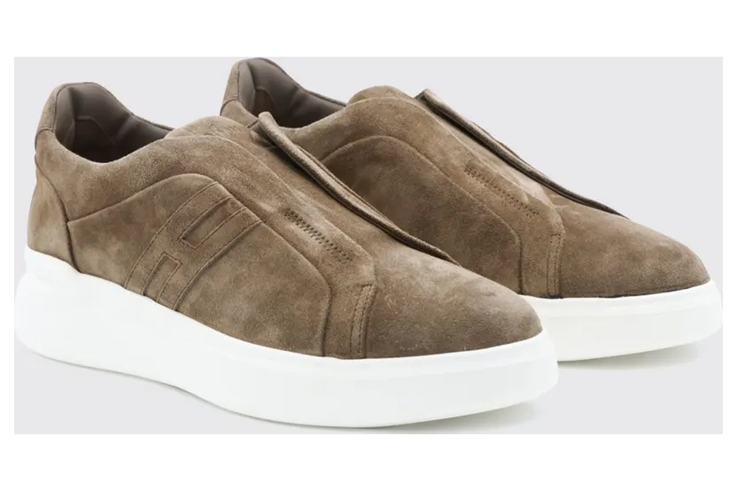 Hogan H580 Suede Slip-On Sneakers with Chunky Sole Camel (HXM5800BE00HG0S408)