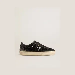 Golden Goose Soul Star In Black Sequins With Black Suede Heel Tab (GWF00464.F007486.90100)